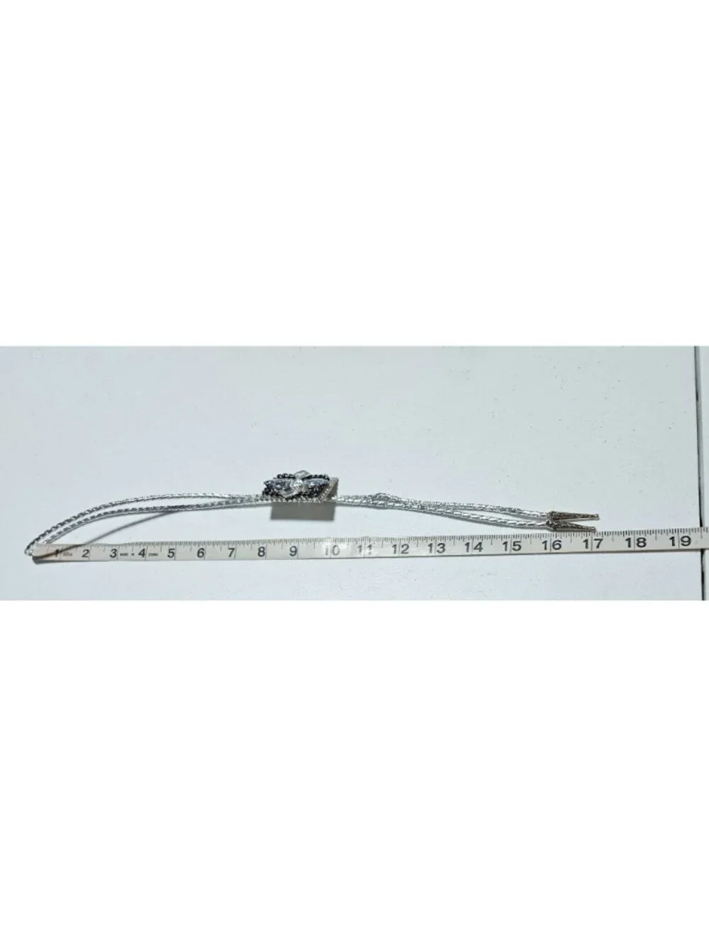 Western Style Bolo Tie Cowboy Black Stone Silver Tone Tips Mens Fashion Jewelry